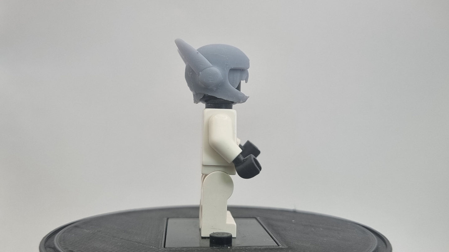 Custom 3D printted building toy hero armored helmet!