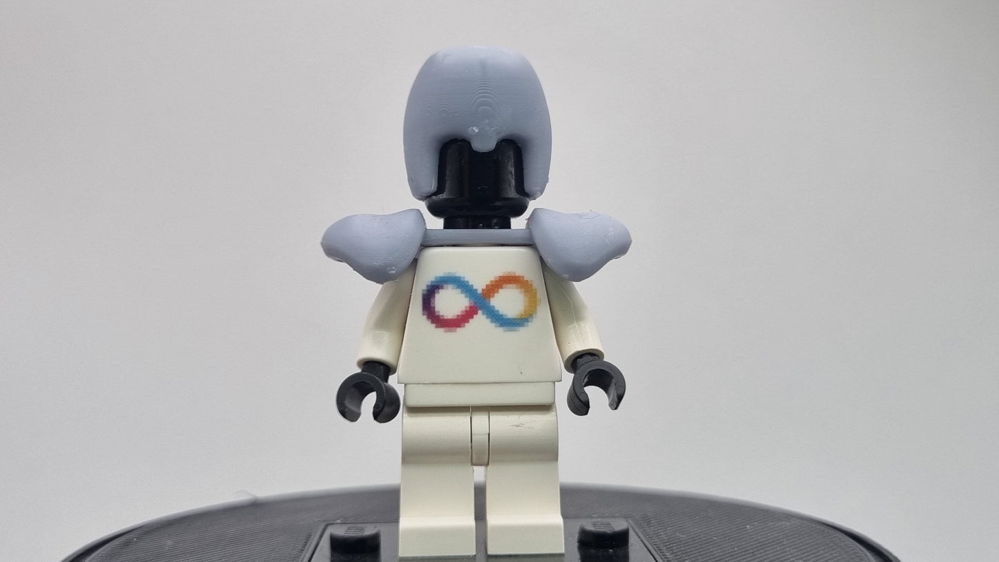 Custom 3D printted building toy big head super hero!