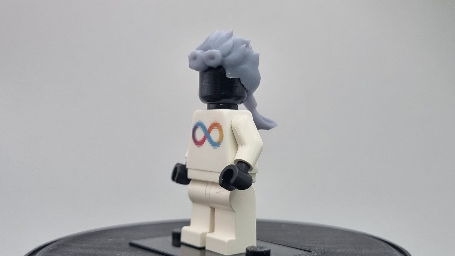 Custom 3D printted building toy weird story curly hair!