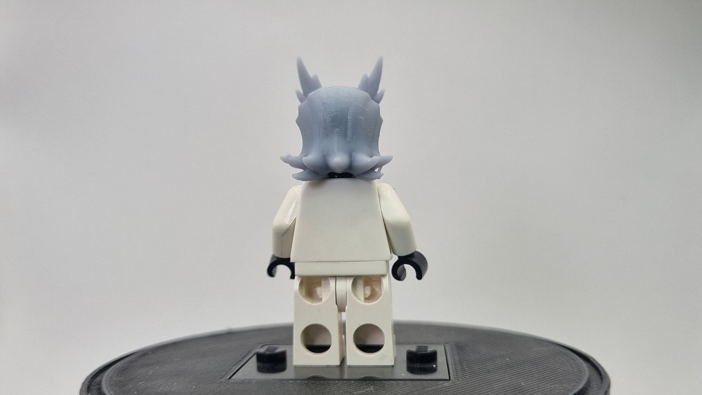 Custom 3D printed building toy buffed guy hairpiece!