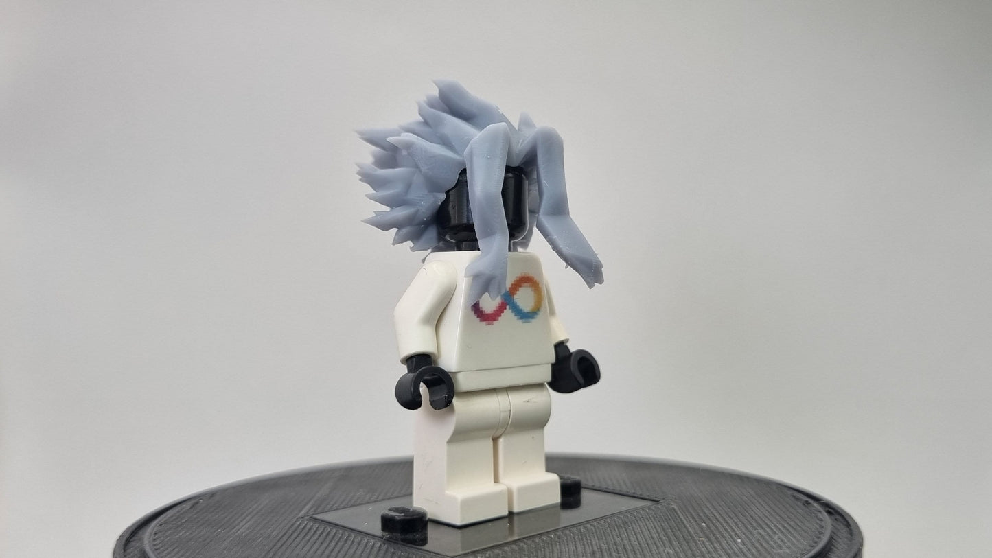 Custom 3D printed building toy skinny guy hairpiece!