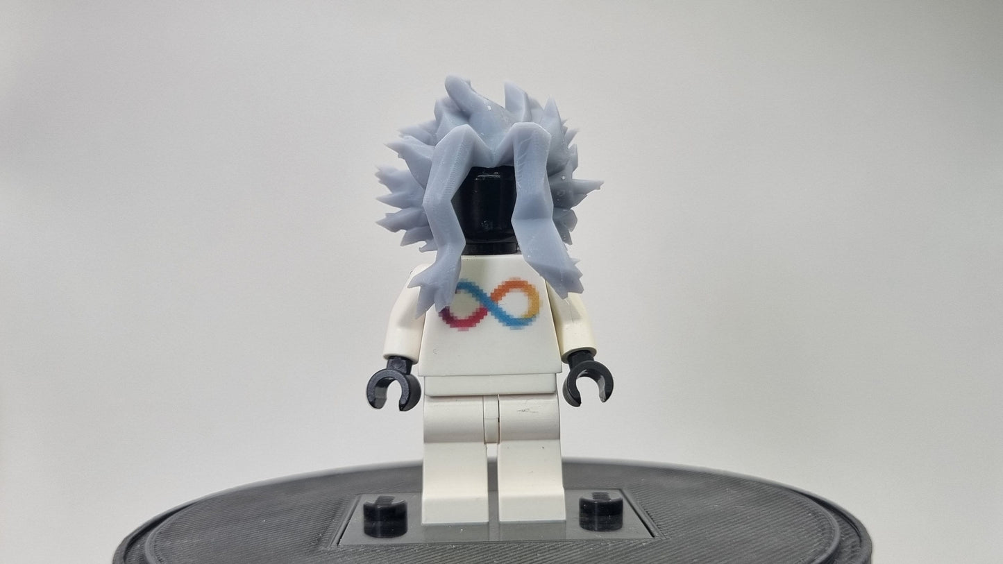Custom 3D printed building toy skinny guy hairpiece!