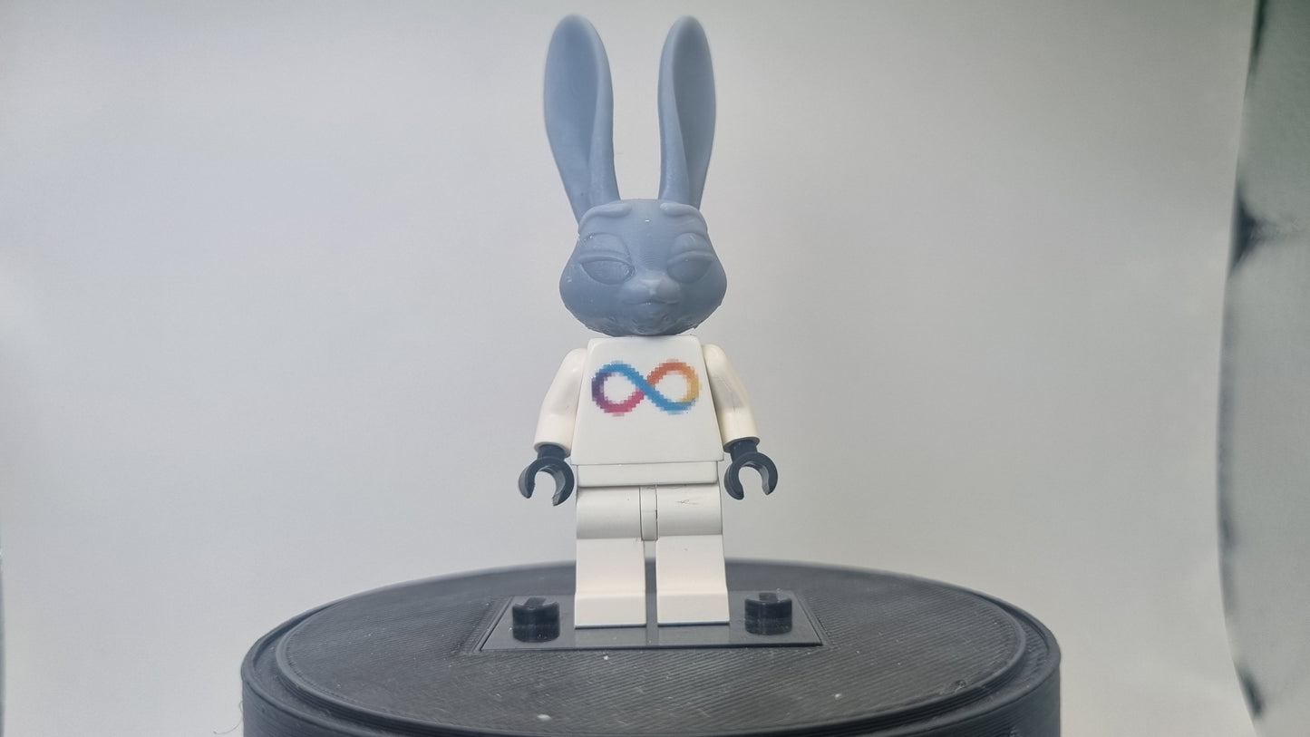 Building toy custom 3D printed bunny head!
