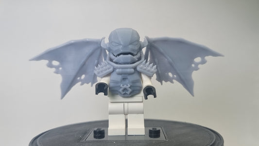 Building toy custom 3D printed super villain with open wings!