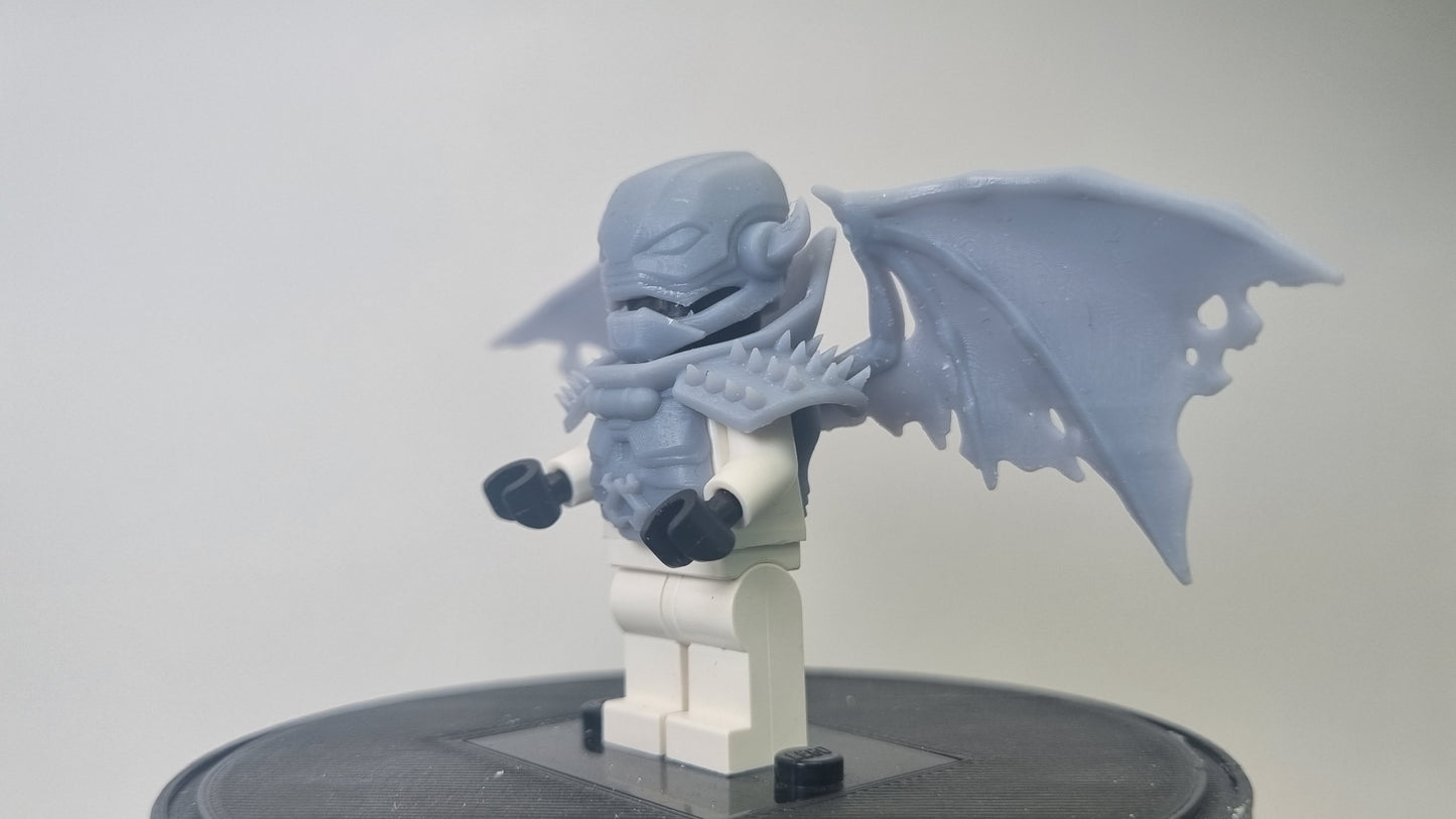 Building toy custom 3D printed super villain with open wings!