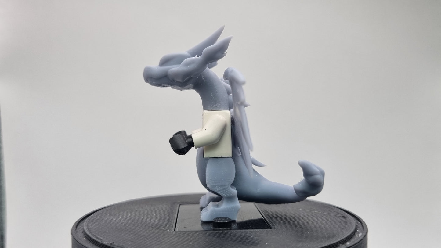 Building toy custom 3D printed minifigure animal to catch dragon X!