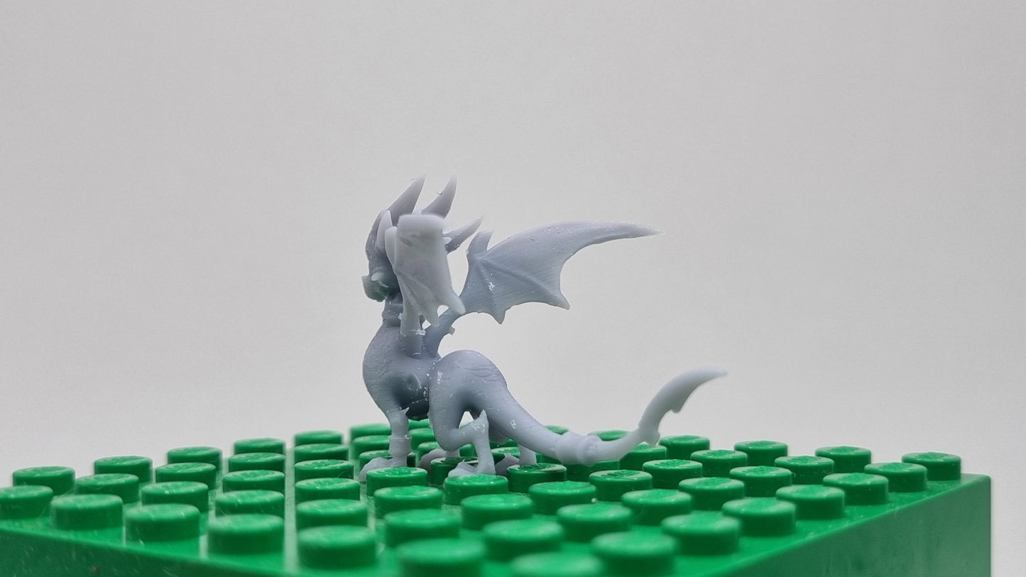 Building toy custom 3D printed female small dragon!