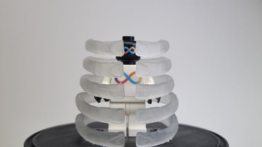 Building toy custom 3D printed straight ninja ribcage