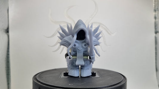 Building toy custom 3D printed dungeon crawler warrior with clear tenticals!