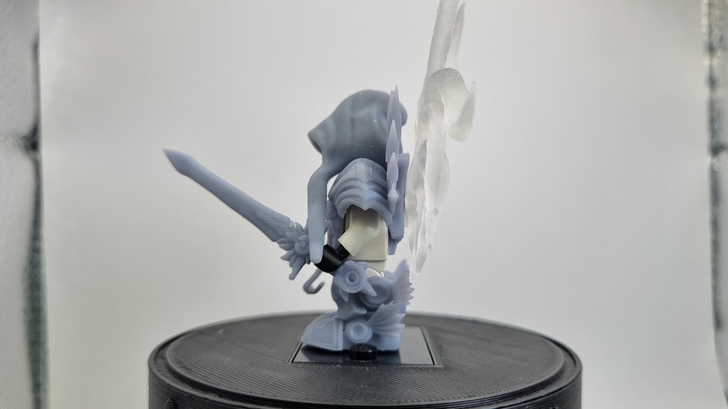 Building toy custom 3D printed dungeon crawler warrior with clear tenticals!