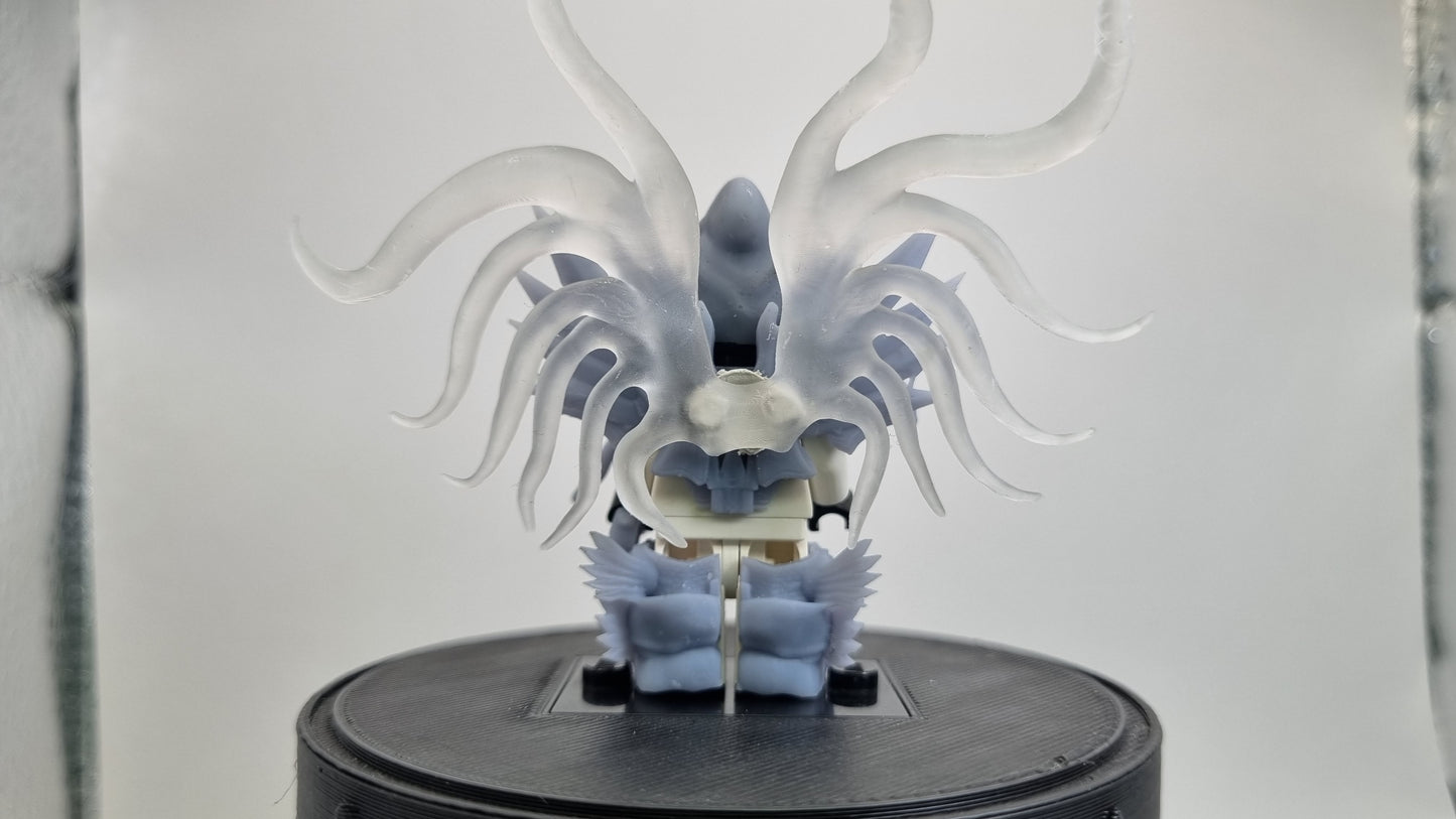 Building toy custom 3D printed dungeon crawler warrior with clear tenticals!