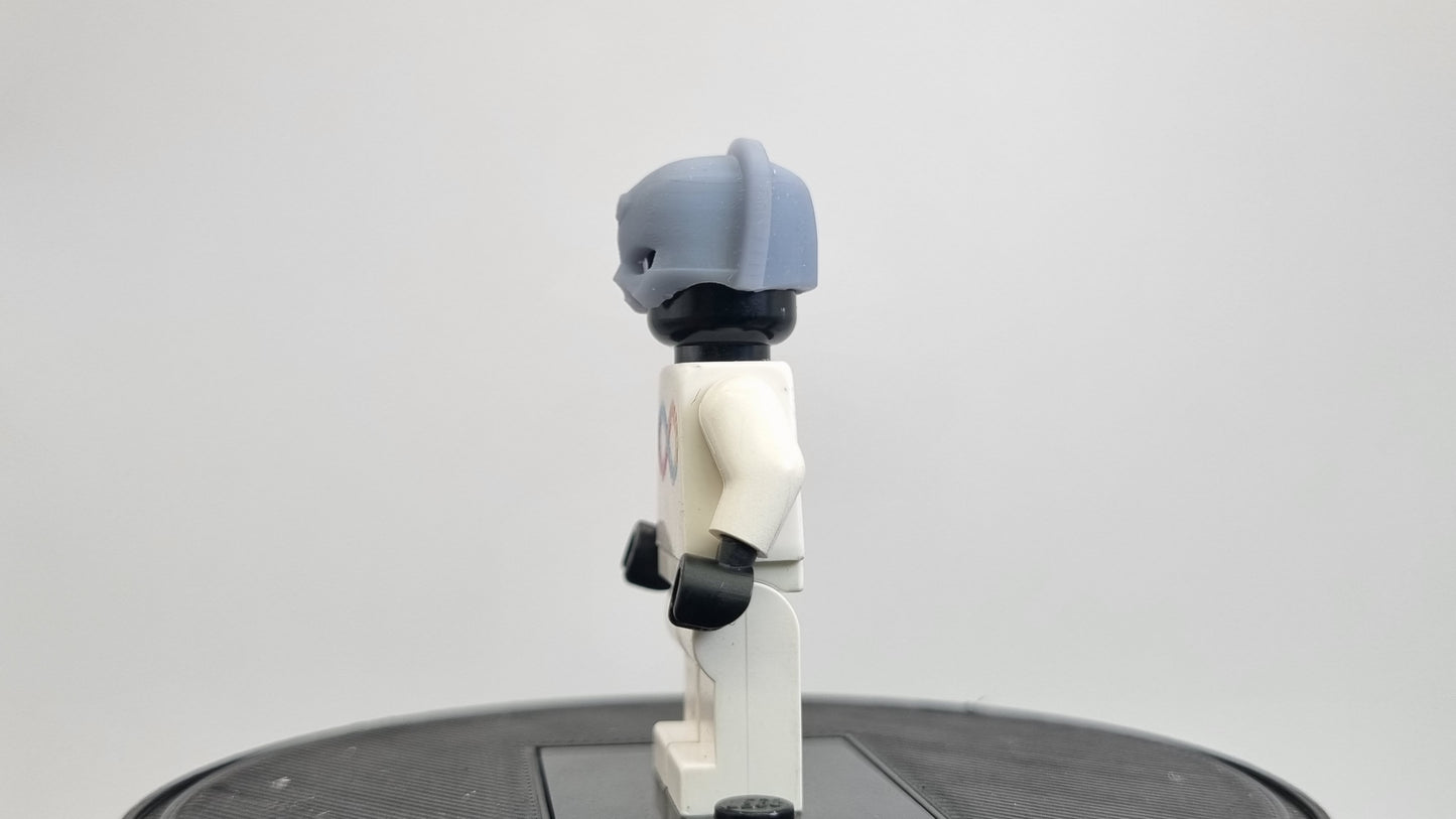 Building toy custom 3D printed chrome crime fighter helmet!
