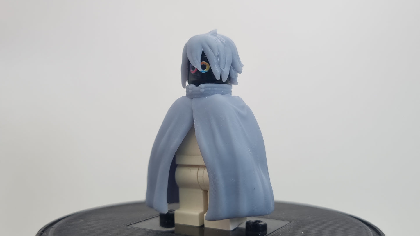 Building toy custom 3D printed ninja with closed cloak!