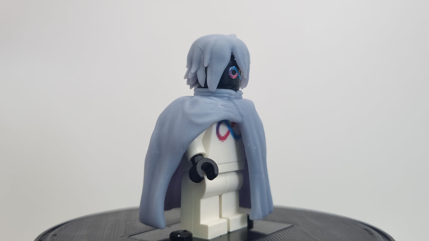 Building toy custom 3D printed ninja with open cloak!