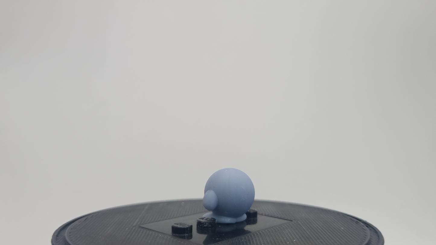 Building toy custom 3D printed tiny purple blob!