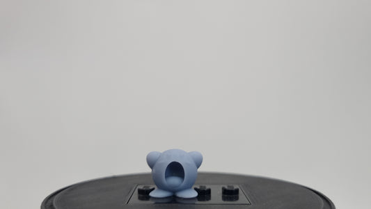 Building toy custom 3D printed tiny purple blob with open mouth!