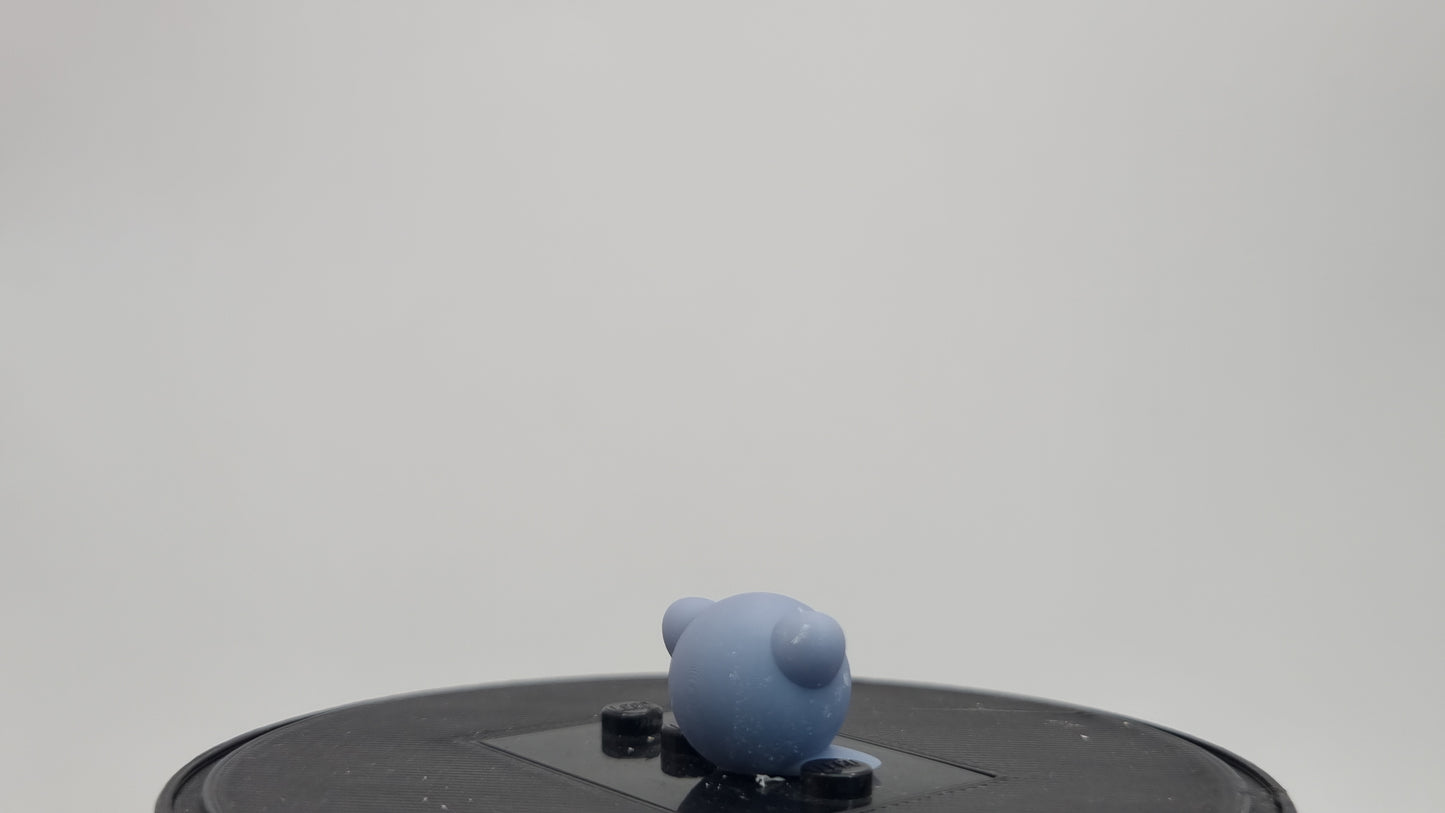 Building toy custom 3D printed tiny purple blob with open mouth!