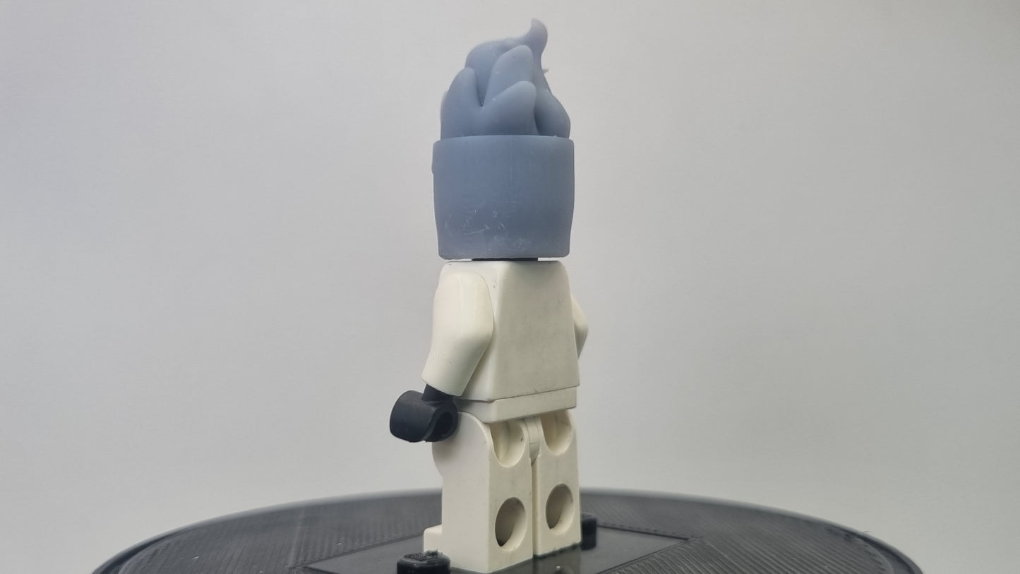 Building toy custom 3D printed flame head helmet!