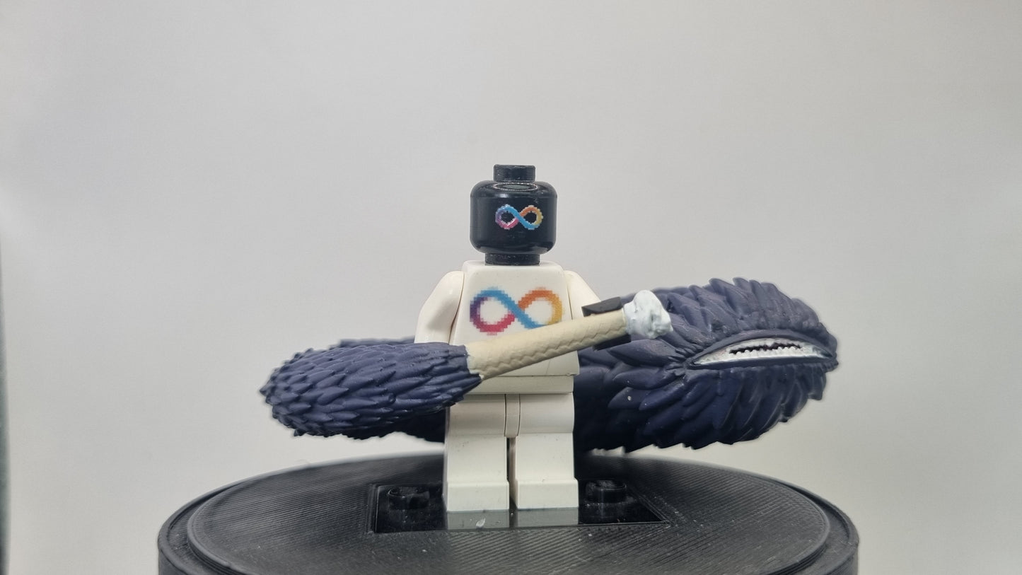 Building toy custom 3D printed ninja painted fish sword!