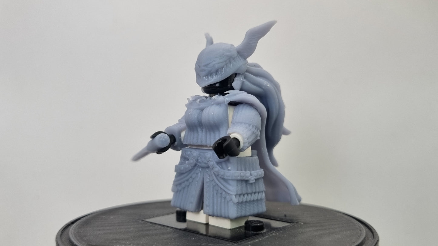 Building toy custom 3D printed elden masked female boss!