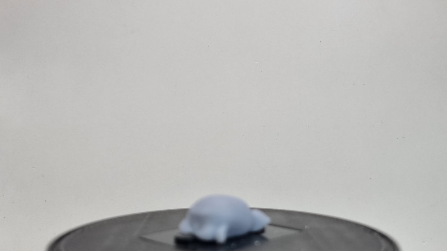 Building toy custom 3D printed flat purple blob!