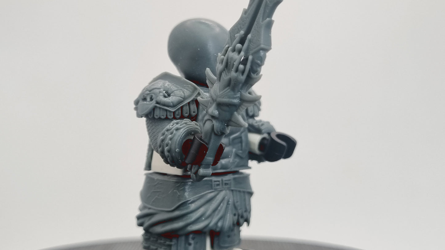 Building toy custom 3D printed angry god killer in armor! Printed in 12k high resolution resin!