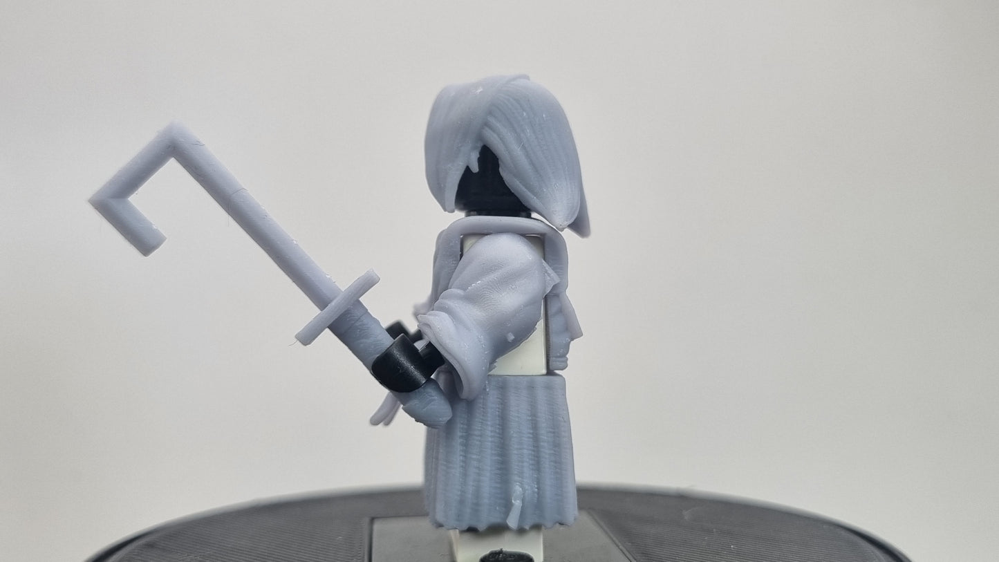 Building toy custom 3D printed soul fighter with hooked sword!