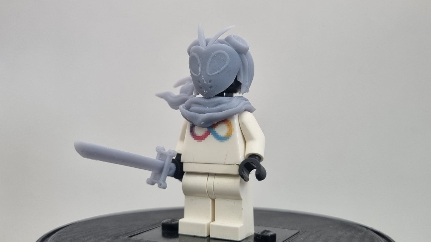 Building toy custom 3D printed soul fighter masked girl!