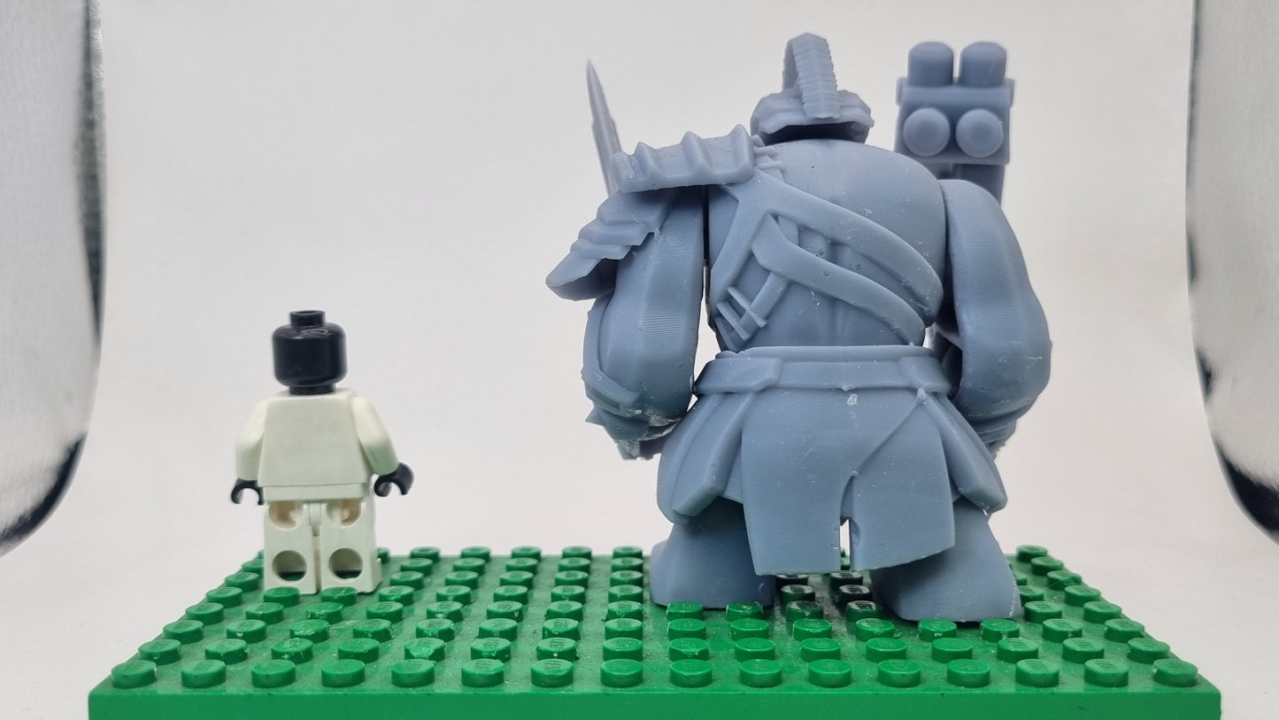 Building toy custom 3D printed super hero green gladiator monster!