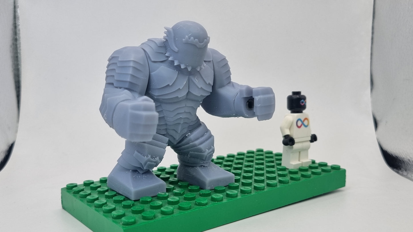 Building toy custom 3D printed super hero blue monster!