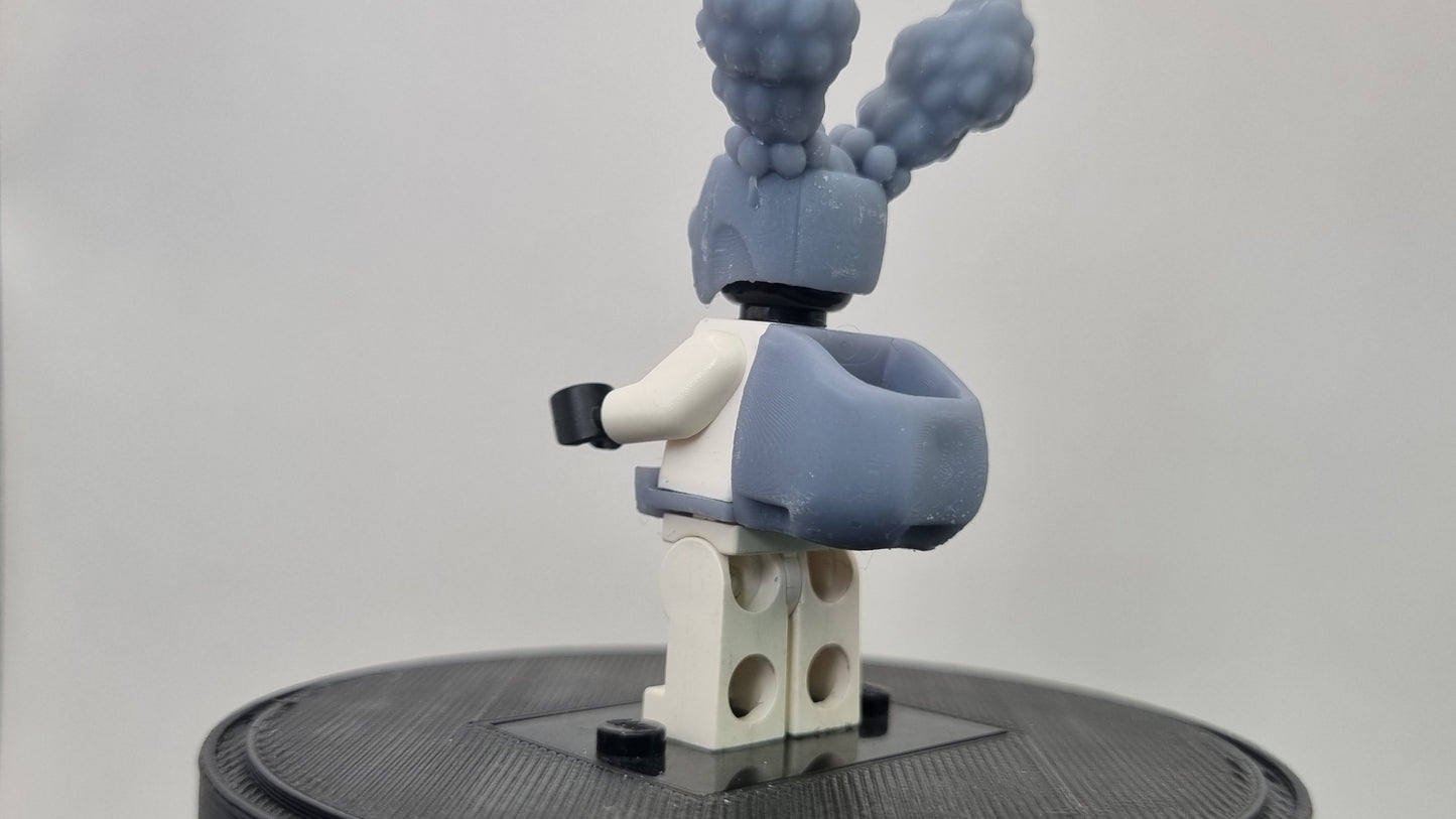 Building toy custom 3D printed super hero girl with two pony tails!