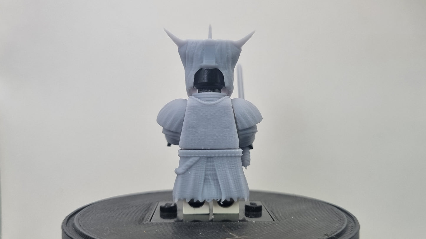 Building toy custom 3D printed evil lord servant who is moutless!