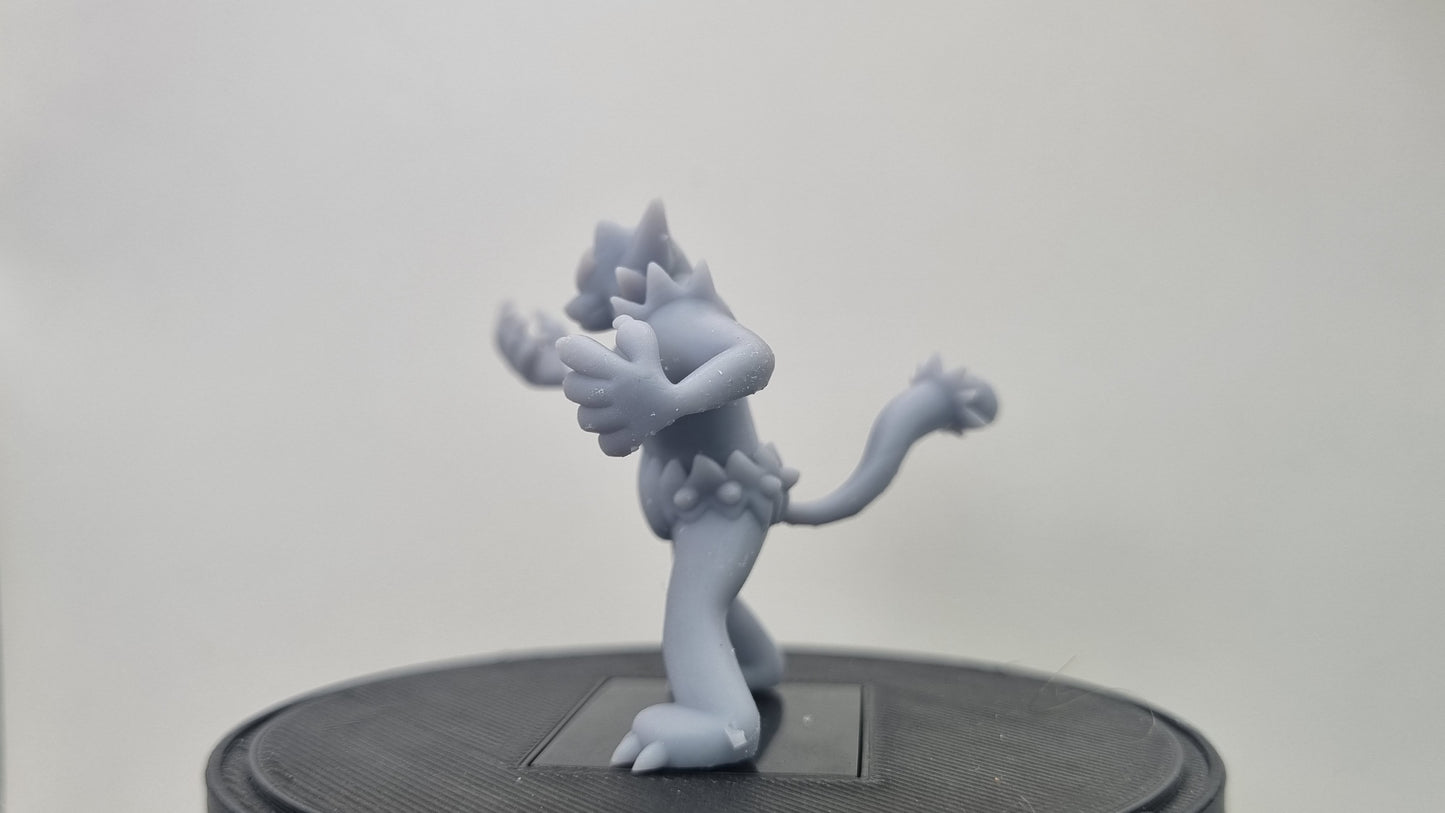 Building toy custom 3D printed animal to catch standing flaming cat!
