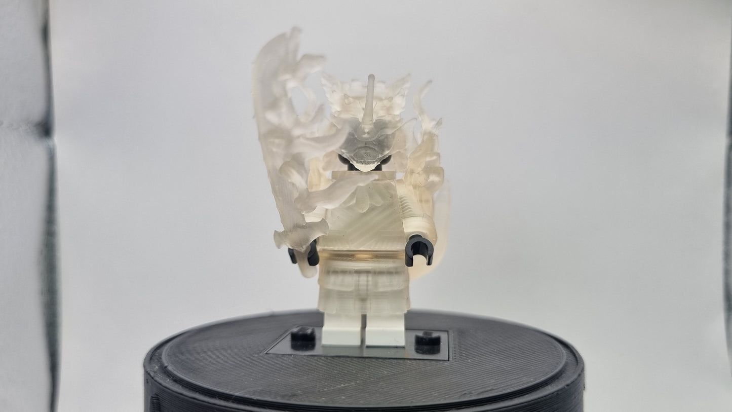 Building toy custom 3D printed ninja clear fox armor!