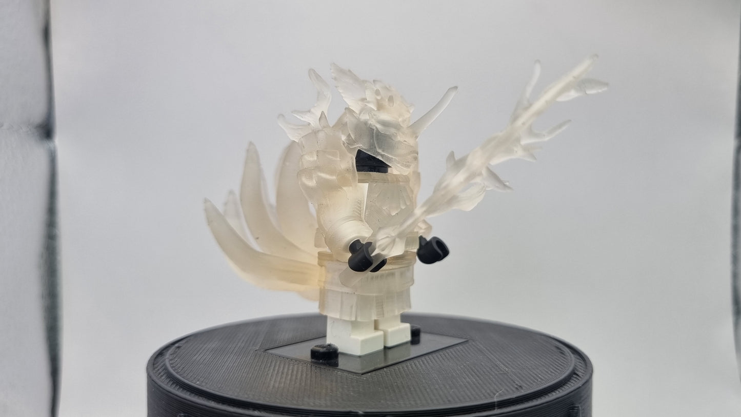 Building toy custom 3D printed ninja clear fox armor!