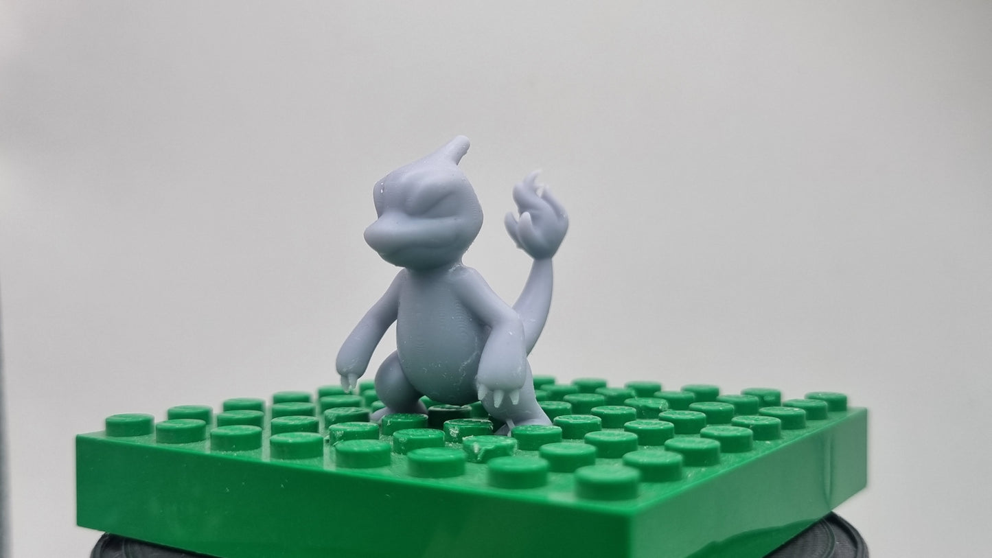 Building toy custom 3D printed animal to catch middle flaming tail dragon guy!