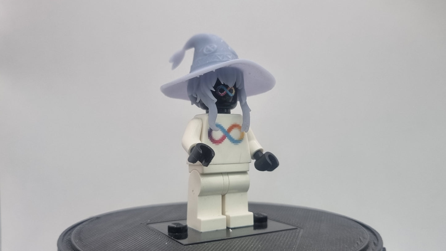 Building toy custom 3D printed female wizard crew hat!