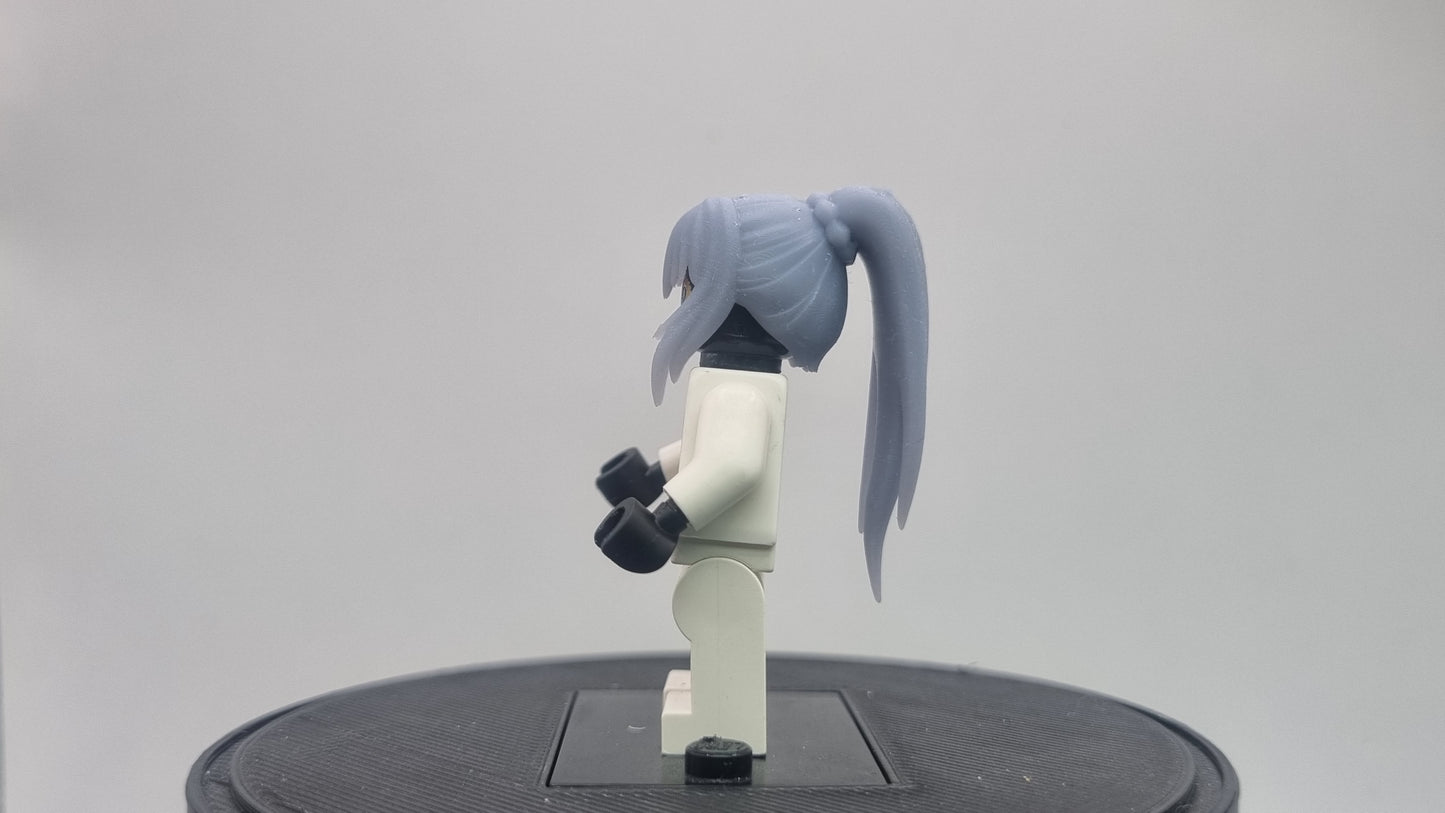 Building toy custom 3D printed wizard crew hair with pony tail!