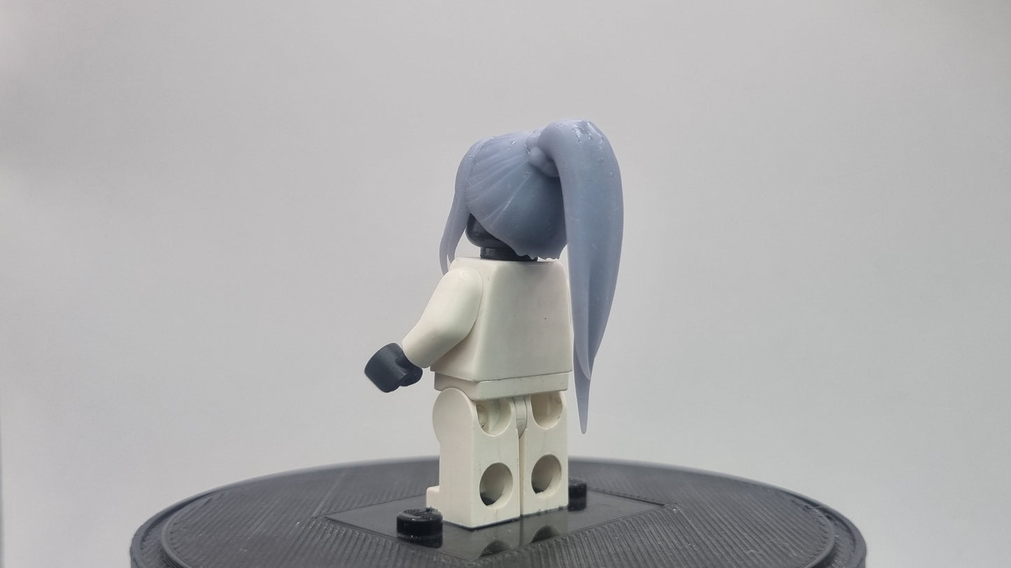 Building toy custom 3D printed wizard crew hair with pony tail!