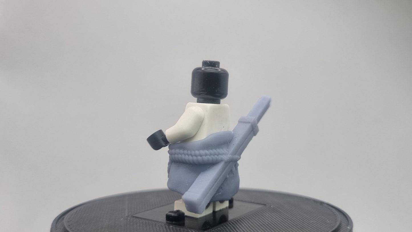Building toy custom 3D printed ninja with strange eyes sword and mid piece!