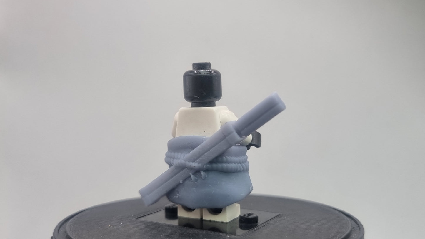 Building toy custom 3D printed ninja with strange eyes sword and mid piece!