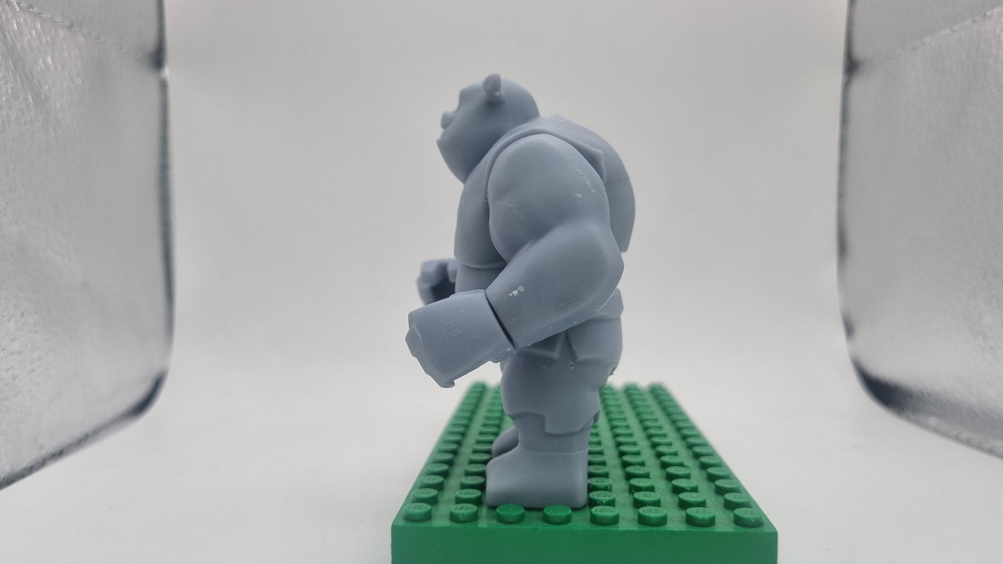 Building toy custom 3D printed green ogar!