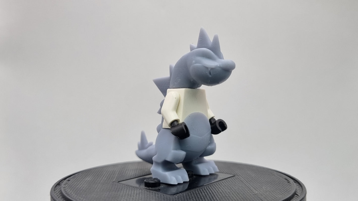 Building toy custom 3D printed anima to catch minifigure style alligator!