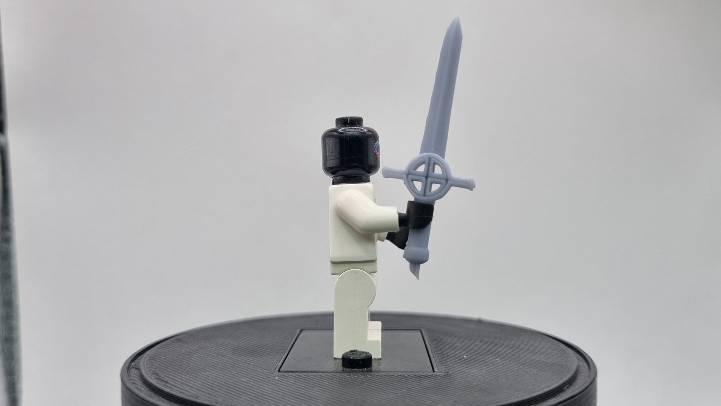 Building toy custom 3D printed adventurer cross sword!