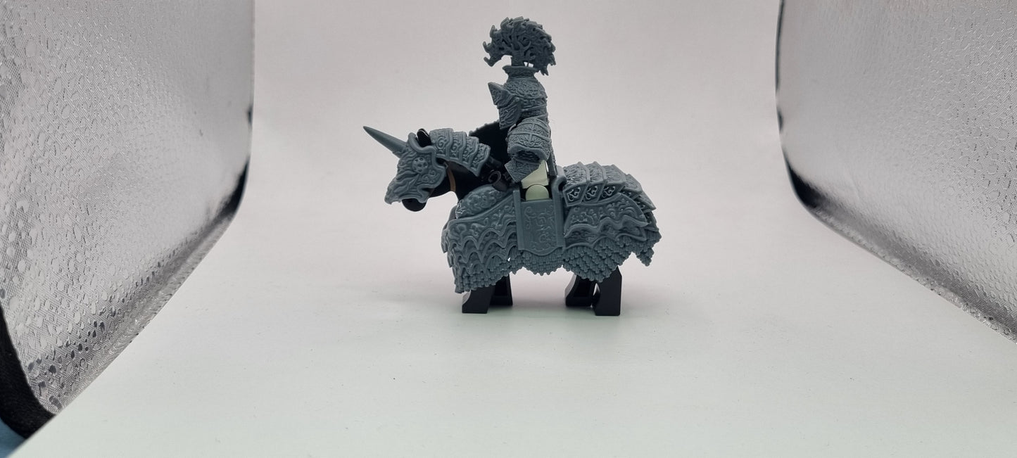 Building toy custom 3D printed lord of the three defender with horse!