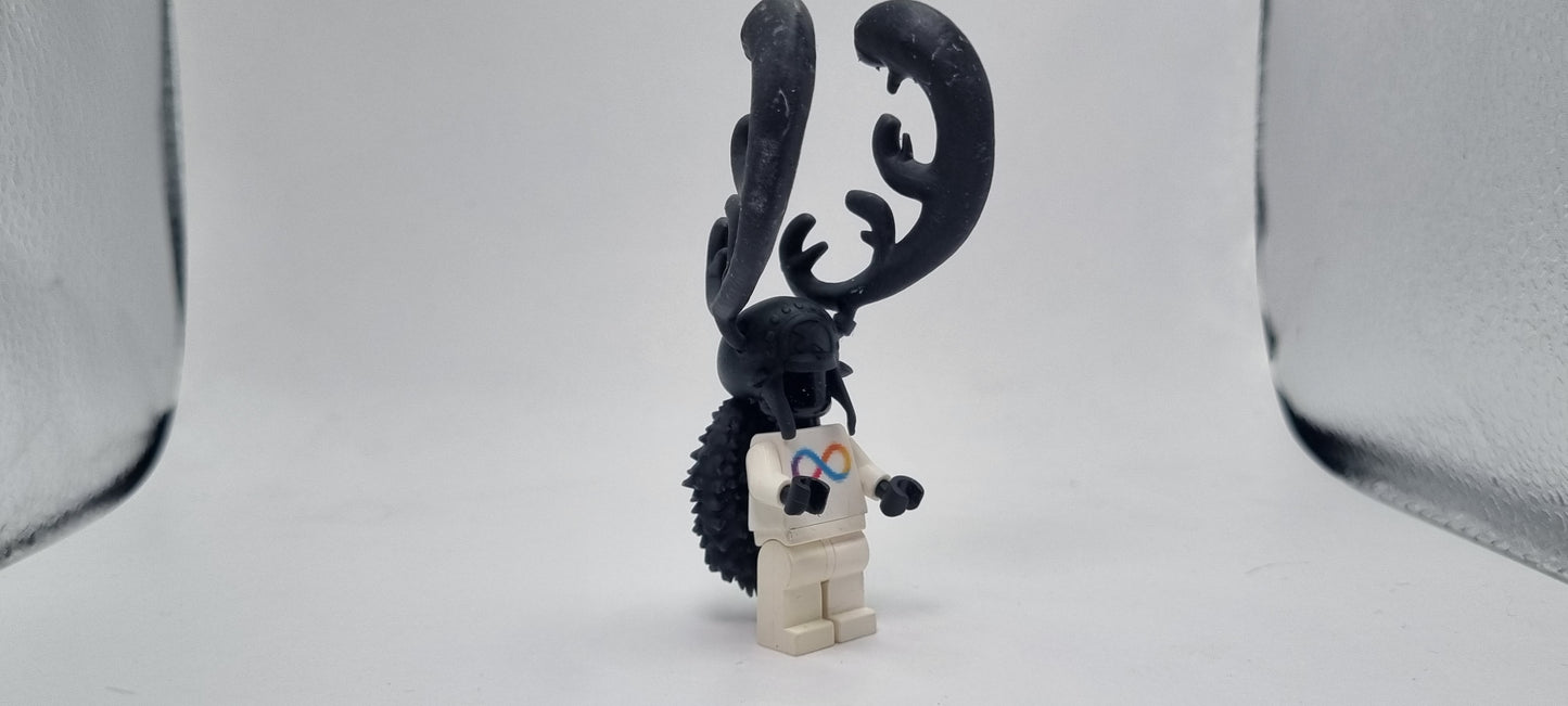 Building toy custom 3D printed reindeer pirate horn form
