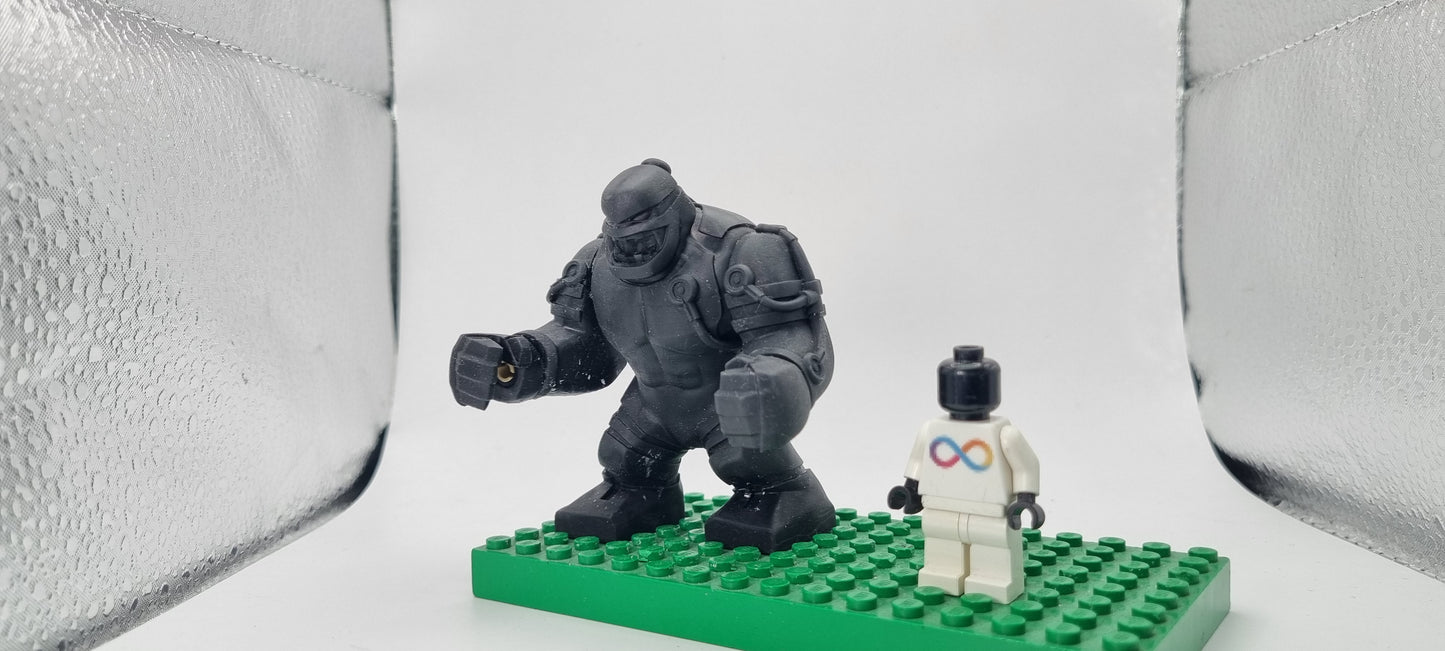 Building toy custom 3D printed 2004 super hero with anger issue bigfig!