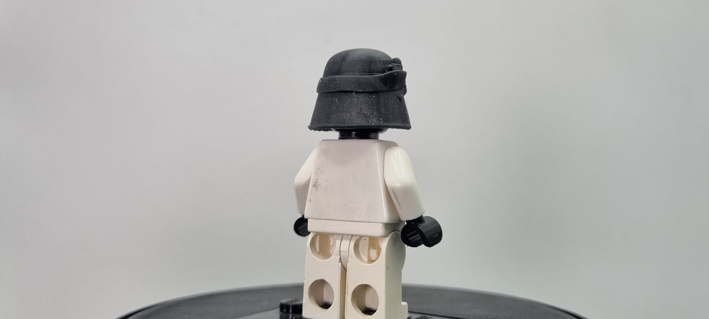 Building toy custom 3D printed galaxy wars mud bucket with visor up