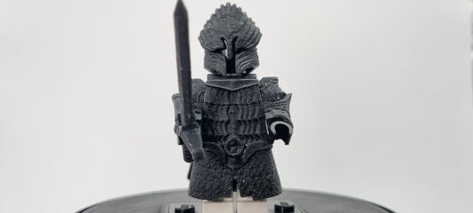 Building toy custom 3D printed evil lord ring warrior with sword weapon!