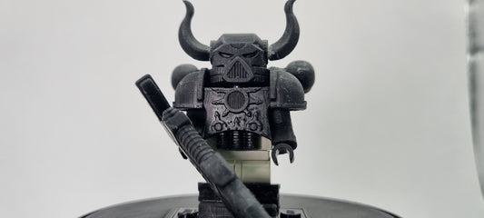 Building toy custom 3D printed evil space warrior with horns!